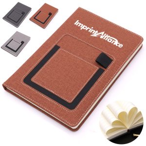 PU Leather Business Notebook with Pen Holder & Card Slot