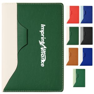 A5 PU Leather Notebook with Pen Slot and Two-Tone Design