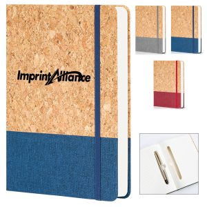 Eco Cork and Linen A5 Notebook with Elastic Band