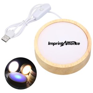 Wood LED Base Light with USB Power 2x10cm Multi-Color