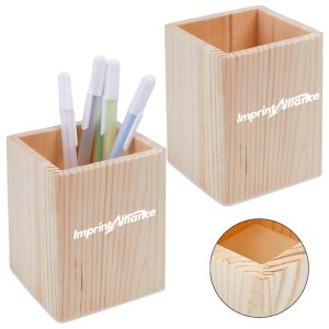 Natural Wooden Pen Holder Desk Organizer