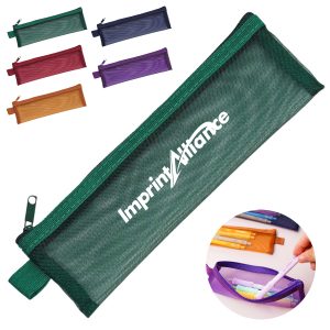 Mesh Zipper Pencil Pouch Portable Stationery Bag