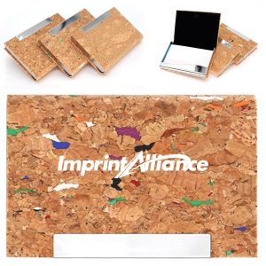 Cork Business Card Case with Metal Accent