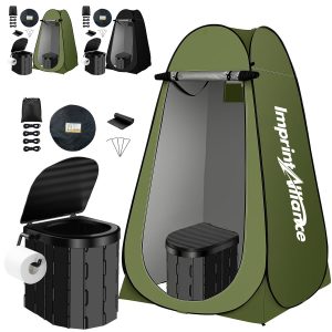 Pop Up Tent and Toilet Outdoor Bathroom Kit