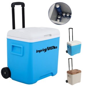 30L Hard Shell Rolling Cooler Ice Chest With Wheels