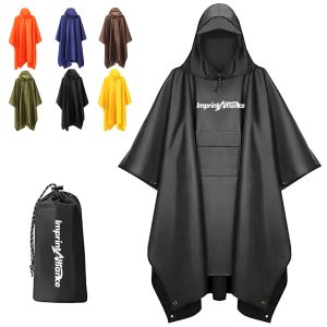 3 In 1 Hooded Rain Poncho Camping Tarp Mat
