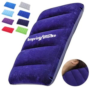 Soft Flocked Inflatable Travel Pillow and Seat Cushion