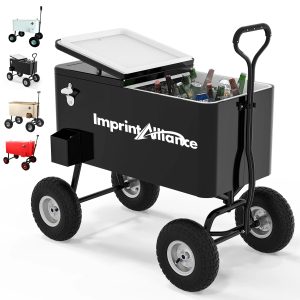Rolling Metal Cooler Wagon Cart With Bottle Opener