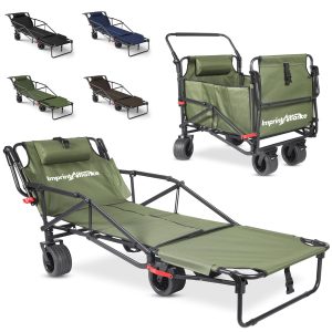 Convertible Folding Camping Wagon And Lounge Chair Cot