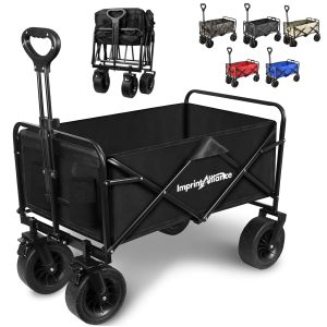 Folding Utility Wagon Cart With 8 Inch Standard Wheels