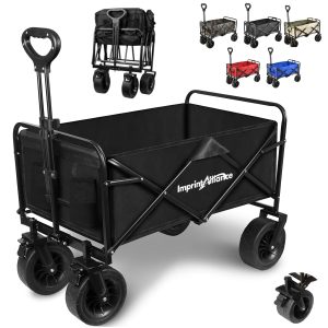 Folding Wagon With 8 Inch Wide Wheels And Brakes