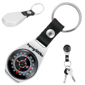 Zinc Alloy Compass Keychain With Direction Navigation