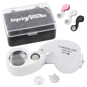 40x Illuminated Foldable Metal Jewelry Loupe LED Magnifier