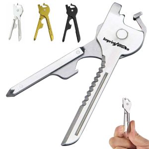 6 In 1 Stainless Steel Key Shaped Pocket Multi Tool