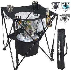 Portable Folding Camping Table With 4 Cup Holders