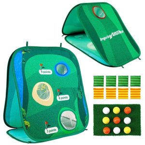Pop-Up Golf Chipping Net Cornhole Game Set With Targets