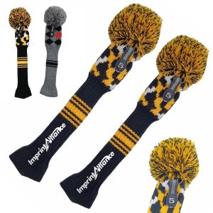 Custom Knitted Pom-Pom Golf Club Head Covers For Woods