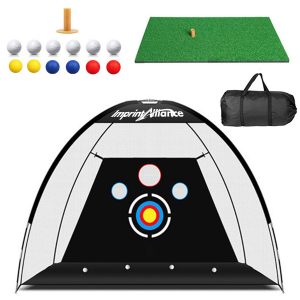 3-Meter Home Golf Practice Net & Mat Training Set