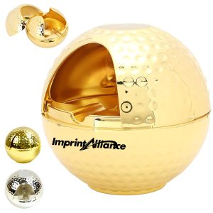 Executive Metal Windproof Golf Ashtray W/ Club Holder Design
