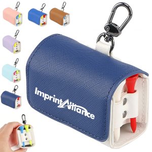 Durable PU Leather Golf Ball Pouch Clip-On Waist Bag Carrier