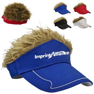 Plush Faux Hair Golf Visor Hat 3D Embroidery Adjustable