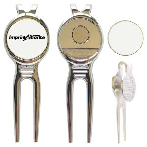 Zinc Alloy Golf Divot Tool Detachable Magnetic Ball Marker