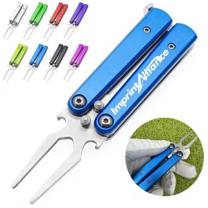 Folding Metal Switchblade Golf Divot Tool W/ Ball Marker