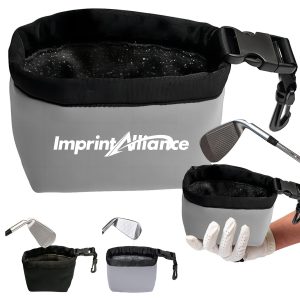 Neoprene Golf Ball and Club Head Cleaner Pouch with Clip
