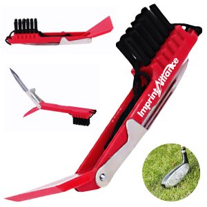 Portable Folding 3-in-1 Golf Club and Shoe Cleaning Brush