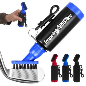 Portable Water-Dispensing Golf Club and Ball Cleaning Brush