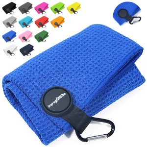 Premium Magnetic Microfiber Golf Towel Waffle Weave Texture