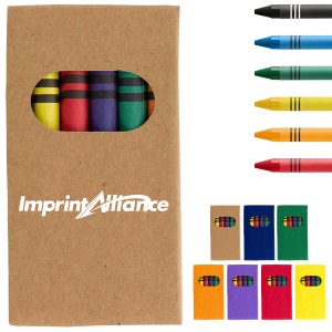 6 Pcs Wax Crayon Set In Kraft Box