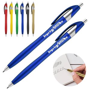 Metallic Finish Plastic Retractable Ballpoint Pen