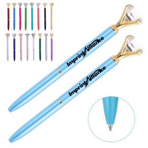 Diamond Crystal Top Metal Ballpoint Pen