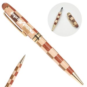 Executive Handcrafted Inlay Pattern Wood Ballpoint Pen