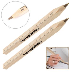 Wooden Ruler Square Carpenter Ballpoint Pen