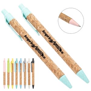 Cork Wheat Straw Retractable Ballpoint Pen