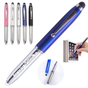Metal LED Flashlight Stylus Ballpoint Pen
