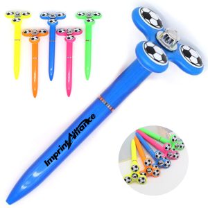 Three Leaf Soccer Fidget Spinner Ballpoint Pen