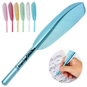 Metallic Feather Shaped Gel Ink Pen