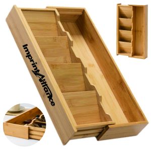 Expandable Bamboo Kitchen Drawer Organizer & Cutlery Tray