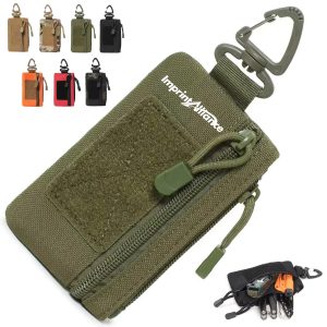 Tactical Molle Waist Pouch with Carabiner & Zipper Pocket