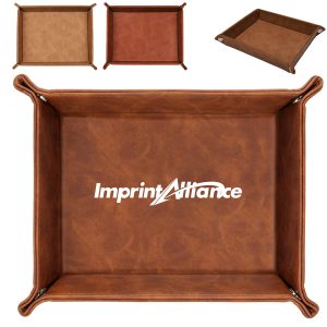 Foldable PU Leather Valet Tray and Dice Rolling Mat
