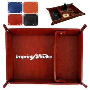 Foldable Square PU Leather Dice Rolling Tray w/ Snap Corners