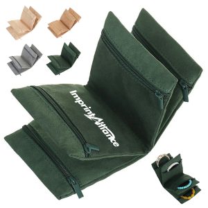 Foldable 4-Zipper Pocket Velvet Jewelry Roll Organizer