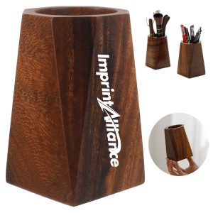 Creative Geometric Tapered Solid Wood Pen Holder & Ornament