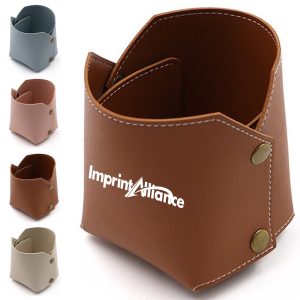 Creative Foldable PU Leather Snap-Button Pen Holder