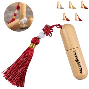 Bamboo Essential Oil Roller Bottle w/ Tassel & Bead