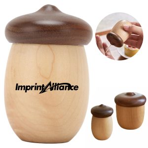 Solid Wood Acorn Shaped Toothpick Holder & Cotton Swab Box