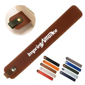 Two-Tone PU Leather Bookmark w/ Metal Rivet & Foil Stamping